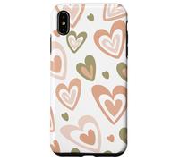 Carcasa para iPhone XS MAX Girly Coquette Cute Pink Heart Sage Green Hearts Valentines