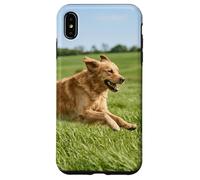 Carcasa para iPhone XS MAX Golden Retriever Perro Corriendo Campo Abierto Soleado Escena Al