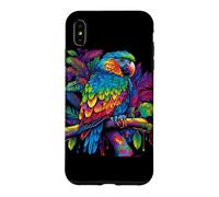 Carcasa para iPhone XS MAX Gráfico de aerógrafo Retro Colorido Loro pájaro Tropical