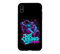 Carcasa para iPhone XS MAX Gráfico de Astronauta Morado y Verde Azulado Just Vibing para Hombre