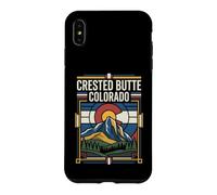 Carcasa para iPhone XS MAX Gráfico de Viaje de montaña con la Bandera de Colorado de Crested Butte