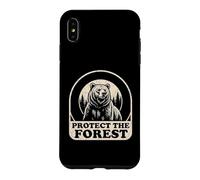 Carcasa para iPhone XS MAX Gráfico Retro de la Naturaleza de un Oso Pardo Llamado Protect The Forest
