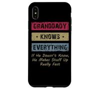 Carcasa para iPhone XS MAX Granddaddy Knows Everything Humor Saying Retro Grandpa