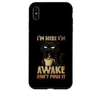 Carcasa para iPhone XS MAX Grumpy Black Cat Coffee, Estoy Despierto, no Mejora su Estado de ánimo por la mañana