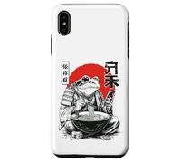 Carcasa para iPhone XS MAX Grumpy Frog Eats Ramen y Scroll Phone Funny Japanese