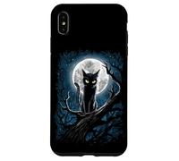Carcasa para iPhone XS MAX Guardián de la Luna Gato Celestial Luna Noche Mística Obra de Arte