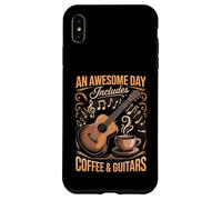 Carcasa para iPhone XS MAX Guitarra acústica Vintage y café músico Impresionante día