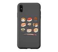 Carcasa para iPhone XS MAX Happy Sushi Anime Kawaii Set Japanese Food Lover Otaku Manga