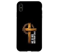Carcasa para iPhone XS MAX He Is Risen Cross Crown Thorns Mateo 28:6 Fe Cristiana