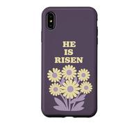 Carcasa para iPhone XS MAX He Is Risen Daisy Flowers Cita de Pascua Retro Floral