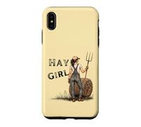 Carcasa para iPhone XS MAX Heno Girl Funny Farm Cowgirl Western Rustic Granero Vida