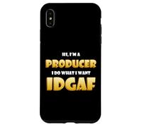 Carcasa para iPhone XS MAX Hi I'm a Producer Idgaf Funny Song Music or Movie Producing