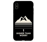 Carcasa para iPhone XS MAX Higher Than Worry montaña Silueta senderista