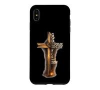 Carcasa para iPhone XS MAX Hijo de Dios Jesucristo Versículo de la Biblia 9 Juan 3:16 Cruz Fe
