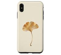 Carcasa para iPhone XS MAX Hoja de Ginkgo Acuarela Dorada Diseño Minimalista Botánico