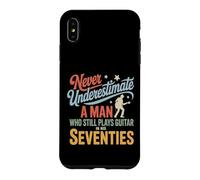 Carcasa para iPhone XS MAX Hombre Que todavía Toca la Guitarra en Sus Setenta Guitarrista Retro