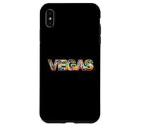 Carcasa para iPhone XS MAX Horizonte de Las Vegas con Edificios icónicos en Negrita Texto de Las Vegas