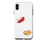 Carcasa para iPhone XS MAX Hot Dog Saltando En Bun Retro Summer BBQ Grill 4 de Julio