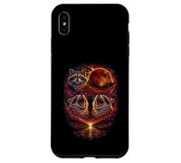 Carcasa para iPhone XS MAX Howling Raccoon 3, Luna roja, Eclipse, Cielo Nocturno, Vintage