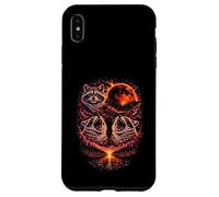 Carcasa para iPhone XS MAX Howling Raccoon 3, Luna roja, Eclipse, Cielo Nocturno, Vintage