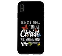 Carcasa para iPhone XS MAX I Can Do All Things Through Christ Buttefly Art Religious