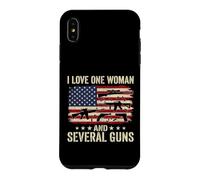 Carcasa para iPhone XS MAX I Love-One Woman and Several Guns Lover American Flag Funny