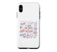 Carcasa para iPhone XS MAX I Love The Taste of Freedom Vintage American Foods Gráfico