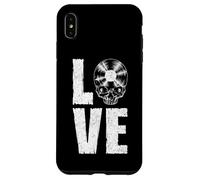 Carcasa para iPhone XS MAX I Love Vinyl Old School Coleccionista de Discos de Calavera gótica