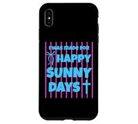 Carcasa para iPhone XS MAX I Was Made For Happy Sunny Days - Lazo a Rayas Rosas