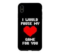 Carcasa para iPhone XS MAX I Would Pause My Game For You Corazones De Píxeles Amor