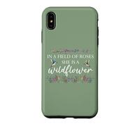 Carcasa para iPhone XS MAX In a Field of Roses She is a Wildflower Hummingbird Flower