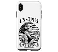 Carcasa para iPhone XS MAX In Ink We Trust Funny Tatuado Tatuado Lincoln Tattoo Bandera de Estados Unidos