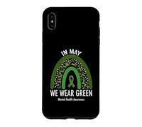Carcasa para iPhone XS MAX In May We Wear Green Mental Health Awareness Leopard Print
