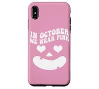 Carcasa para iPhone XS MAX In October We Wear Pink, Pumpkin Face Groovy Breast Cancer