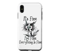 Carcasa para iPhone XS MAX It's Fine Im Fine Everything is Fine Funny Boston Terrier Dog