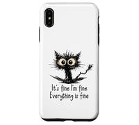 Carcasa para iPhone XS MAX It's Fine I'm Fine Funny Chaotic Cat Meme Morning Mood