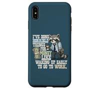 Carcasa para iPhone XS MAX I've Done Horrible Things for Money Funny Raccoon Cansado Work