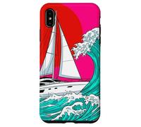 Carcasa para iPhone XS MAX Japanese Wave Sailboat Sailing Boating Club Sailor
