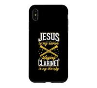 Carcasa para iPhone XS MAX Jesús es mi Salvador Tocar el Clarinete es mi Terapia