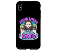 Carcasa para iPhone XS MAX Jesus Loves Cats Gatito religioso Biblia Escritura Dios Miau