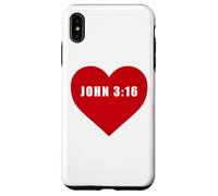 Carcasa para iPhone XS MAX John 3:16 God So Loved The World Bible Verse Reference Heart