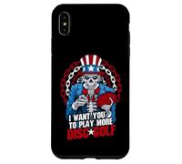 Carcasa para iPhone XS MAX Jugar Más Disco Golf Frolf Patriótico Goth USA Uncle Sam Skull
