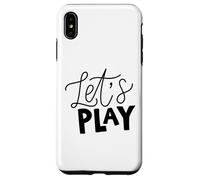 Carcasa para iPhone XS MAX Juguemos una Frase de guión audaz sobre Fondo Gris