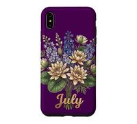 Carcasa para iPhone XS MAX July Birth Flower Larkspur & Water Lily Cute Floral Birthday