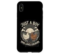 Carcasa para iPhone XS MAX Just A Boy Who Loves Chickens Retro Farm Blueprint Livestock