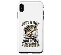 Carcasa para iPhone XS MAX Juventud Pesca Camo Bass Fish Just Boy Who Love Fishing Funny