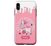 Carcasa para iPhone XS MAX Kawaii Cute Pink Cow, Strawberry Milk Girl