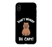 Carcasa para iPhone XS MAX Kawaii Kids Boys Don't Worry Be Capy Meme Lover Capybara