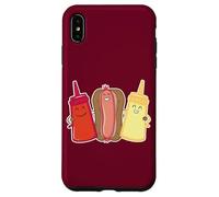 Carcasa para iPhone XS MAX Kawaii Wiener Ketchup Salsas de Mostaza Friends Funny Hot Dog