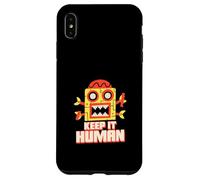 Carcasa para iPhone XS MAX Keep It Human (Declaración Anti AI) (Funny Robot Graphic)